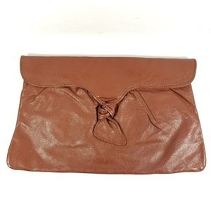 JORDAN MARSH Boho Vintage Large Leather Clutch Bag